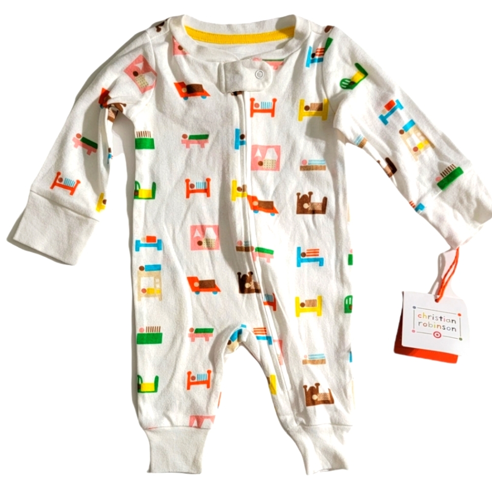 Baby Bed Print - Long Sleeve Pajamas - Christian Robinson x Target White…